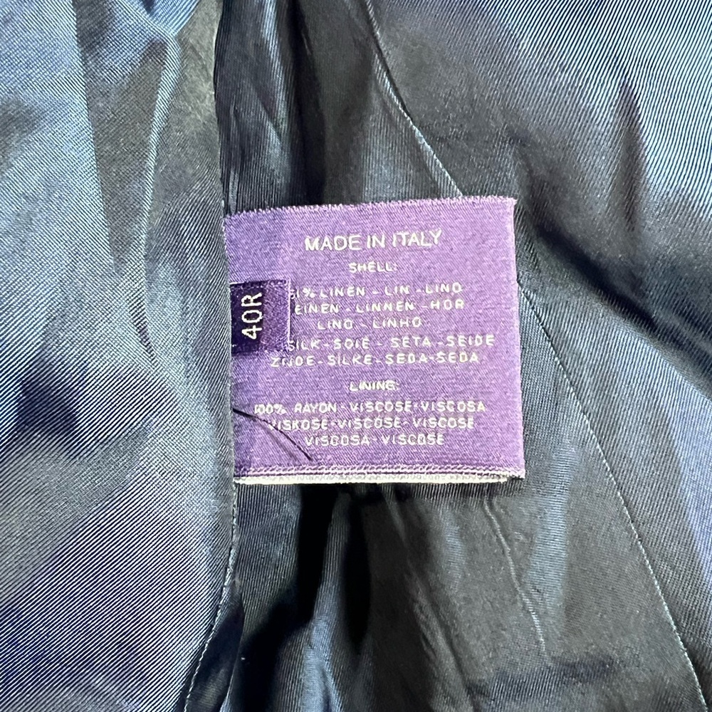 Ralph Lauren Purple Label 40R Silk Linen Houndstooth Ticket Pocket Sport Coat - Picture 14 of 16